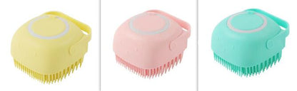 Lather Love Pet Shampoo Brush ~ Silicone Bath & Massage Brush with Dispenser, Gentle for Sensitive Skin