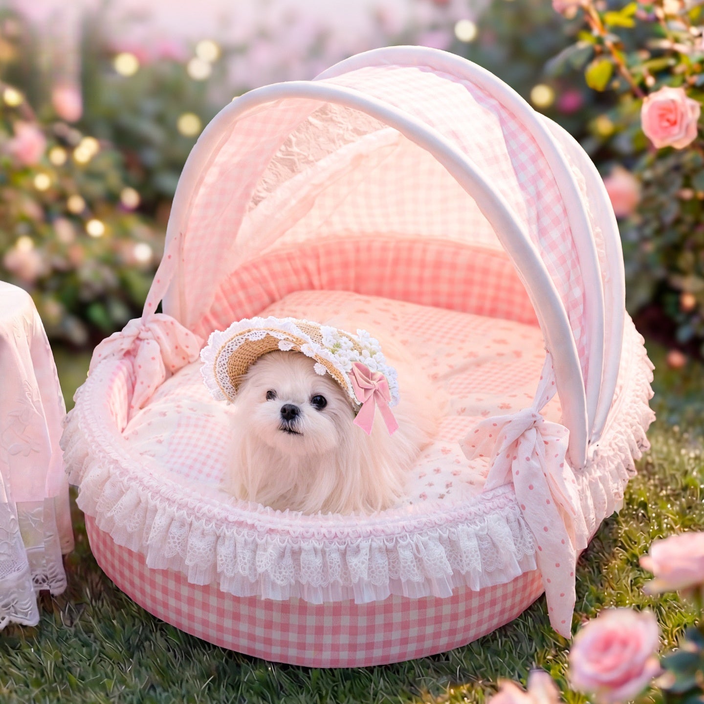 DollyPaws Cradle Pet Bed, available in pink & blue
