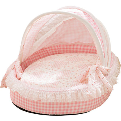 DollyPaws Cradle Pet Bed, available in pink & blue