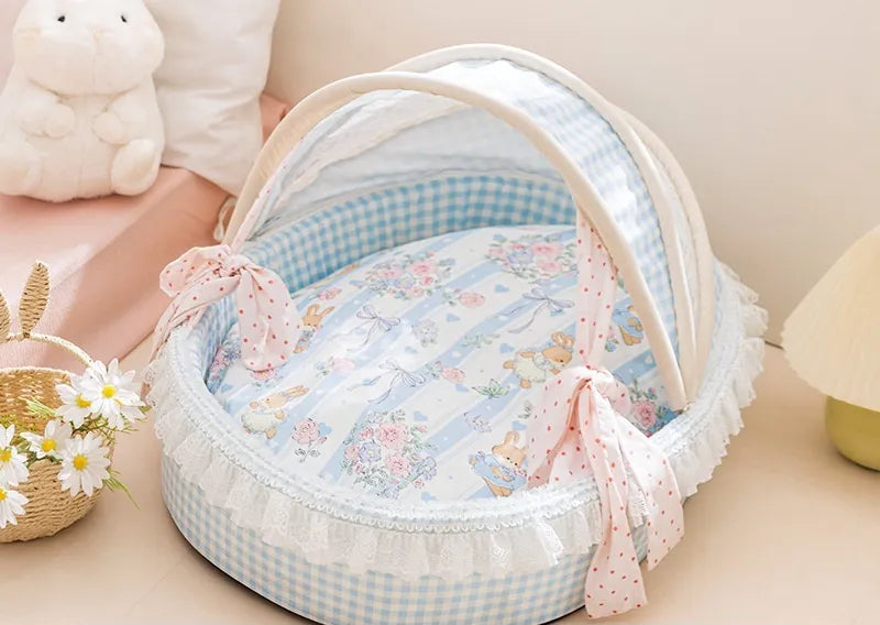 DollyPaws Cradle Pet Bed, available in pink & blue