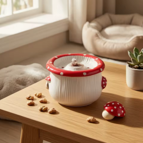 Mushy Munch Springs ~ Ceramic Mushroom Pet Water Fountain